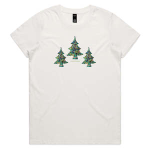 Womans Cotton Tee Shirts: Christmas Paua Trees Woman's Tee Shirt
