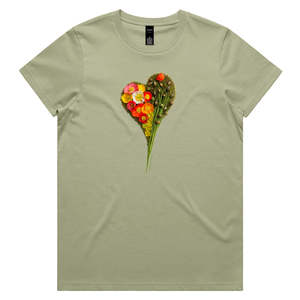 Womans Cotton Tee Shirts: Poppy Heart Woman's Tee Shirt