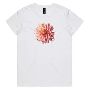 Womans Cotton Tee Shirts: Pink Dahlia Flower Woman's Tee Shirt