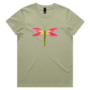 Womans Cotton Tee Shirts: Lily Dragonfly Woman's Tee Shirt
