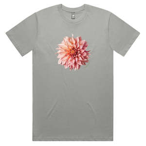 Mens Cotton Tee Shirts: Pink Dahlia Flower Men's Tee Shirt