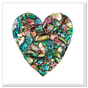 Christmas Cards: Paua Heart Greeting Card