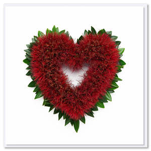 Christmas Cards: Pohutukawa Heart Greeting Card