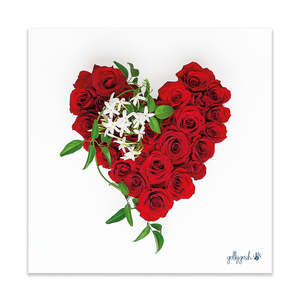 Christmas Fine Art Prints: Red Rose Heart Fine Art Print