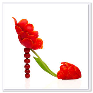 Greeting Cards: Red Tulip Shoe Greeting Card