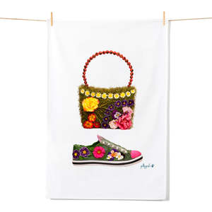 Daisy Chain Bag & Pansy Shoe Tea Towel