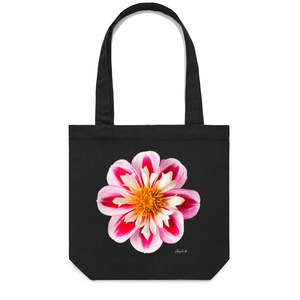 Variegated Dahlia Flower Tote Bag