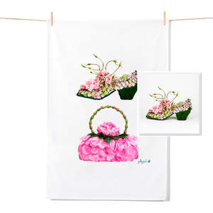 Tea Towel Free Card Bundles: Shoe & Bag - Tea Towel & Free Card Gift Set