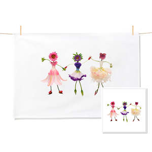 Dancing Girls - Tea Towel & Free Card Gift Set