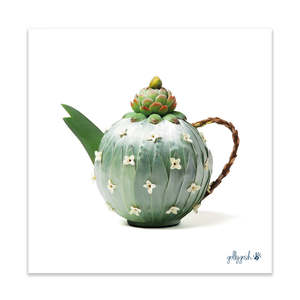 Silver Leucadendron Teapot Fine Art Print