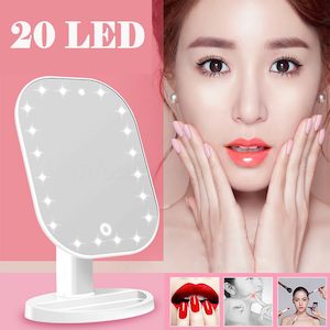 Gift Basket: Touch Screen Makeup Mirror 20 LED Light 180° Battery Powered