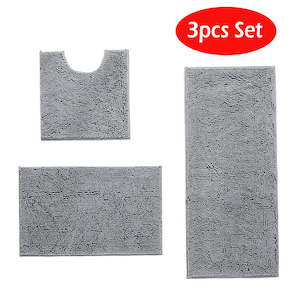 Bath Bathing Accessories: 3pcs Bathroom Rug Sets Bath Toliet Mats