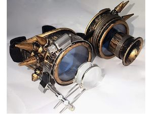 Steampunk Goggles, Colored Lenses& Ocular Loupe Victorian Style