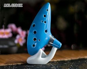 Home Living: New 12 Hole Ocarina Ceramic Alto C Vessel Flute Wind Instrument