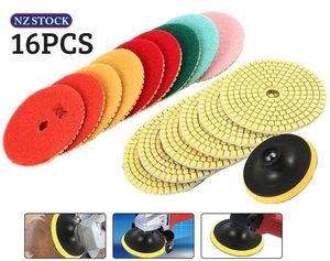 Motor: 16pcs Diamond Polishing Pads Kit for Granite Stone Concrete