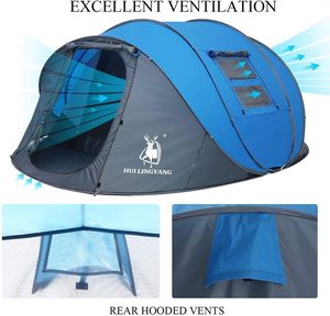 Sports: Camping Tent Pop Up Tent Fits 3-4 People