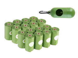 Pets: Lavender Scented Dog Poop Bags with Dispenser & Leash Clip