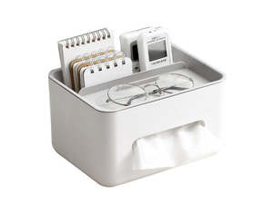Home Living: Tissue Box Holder & Desk Organiser, Remote Control Storage