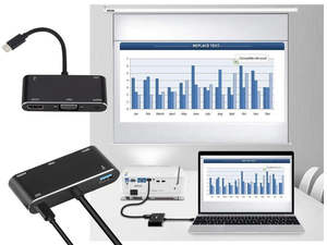 Computer: 5 in 1 USB 3.0 Type C to HDMI VGA Hub Adapter