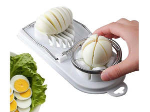 Home Living: Stainless Steel Egg Slicer 2-in-1 Multi-Cut Tool