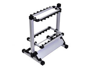 Home Living: 12 Slot Aluminium Fishing Rod Stand Rack