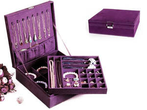 Health Care: Jewellery Box / Jewelery Case 2-Tier Purple