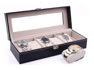 Health Care: Delicate Leather Watch Box Case - 6 Slots