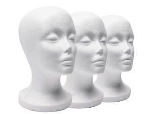 3x Female Mannequin Foam Head - Wig & Hat Display Styrofoam