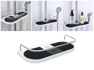 Bathroom Shower Rod Tray Storage Caddy