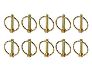 10pc M10 Tractor Lynch Pins - Carbon Steel Trailer Locking Set