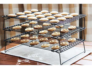 Kitchen: 3-Tier Stackable Baking & Cooling Rack Non-Stick