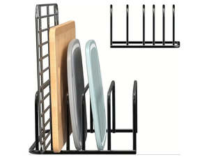 Kitchen: Black Carbon Steel Cutting Board Rack (Kitchen Countertop)