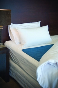 Products: SuperCare Bed Pad with Tuck in - 1m x 1m - Dark Blue