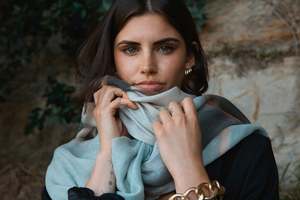 All: SEAWEED SUNSETS oversized wool scarf