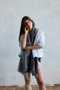 JUKUNG BOATS skinny wool scarf