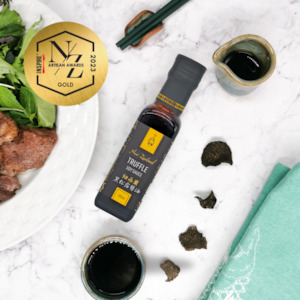 Award winning GOLD NZ Black Truffle Soy Sauce. East meets west