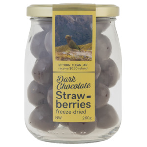Food: Nature Chocolate Jar - Dark Chocolate Freeze Dried Strawberry - Large