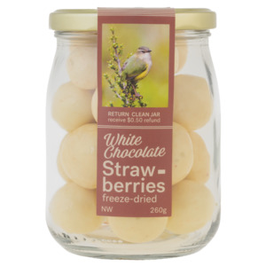 Nature Chocolate Jar - White Chocolate Freeze Dried Strawberry - Large