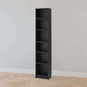 H Shelving Bookcase: IKEA BILLY Bookcase, black oak effect, 40x28x202 cm