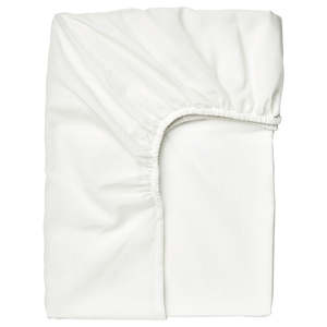 Childrens Beds: IKEA TAGGVALLMO Fitted sheet, white, 90x200 cm