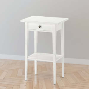 Bedside Tables: IKEA HEMNES Bedside table, white stain, 46x35 cm