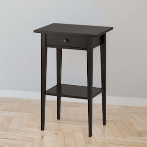 Bedside Tables: IKEA HEMNES Bedside table, black-brown, 46x35 cm