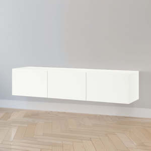 IKEA BESTA wall mounted TV bench with 3 doors, white, 180x42x38 cm