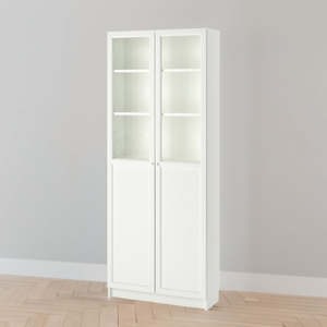 Top 50: IKEA BILLY Bookcase with panel/glass doors, white, 80x30x202 cm