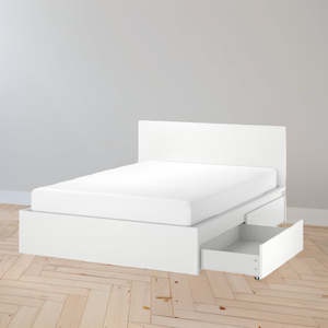 Queen Beds: IKEA MALM Bed with 2 drawers, white, Queen