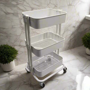 Bathes: IKEA RASKOG trolley, white, 35x45x78 cm