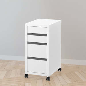 Side Tables: IKEA MICKE Drawer unit on castors , white, 35x75 cm