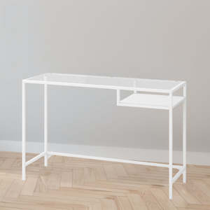 IKEA VITTSJO Laptop table, white/glass, 100x36 cm (Sample clearance)