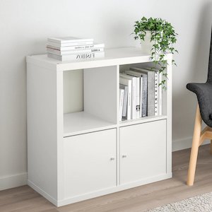 New Lower Price: IKEA KALLAX Shelving with 2 doors, 2x2, white, 77x77 cm
