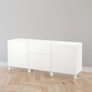 Besta Cabinets: IKEA BESTA Sideboard w 2 doors/2 drawers, white, 180x42x74 cm